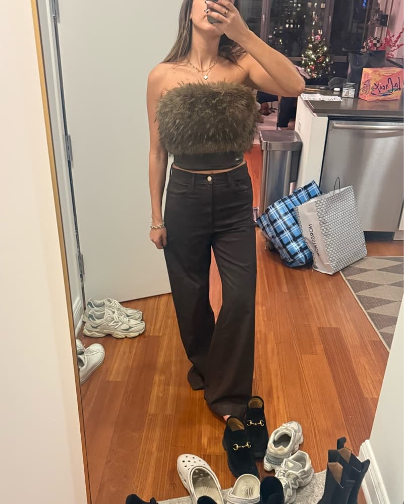 Faux Fur Crop Top  - Image 5