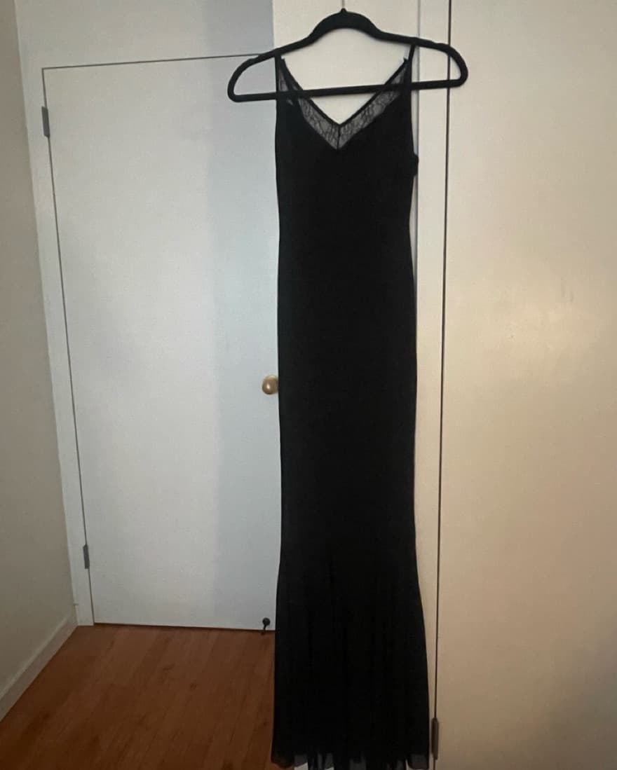 Long Black Dress- Sheer Mermaid Dress - Image 1