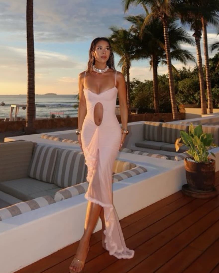 Tiered Pink Dress - Image 1