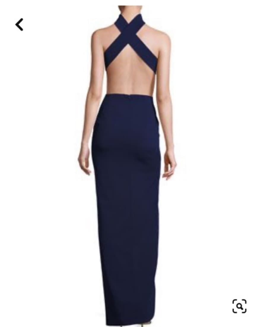 Solace Navy Cross Back Cutout Gown - Image 2