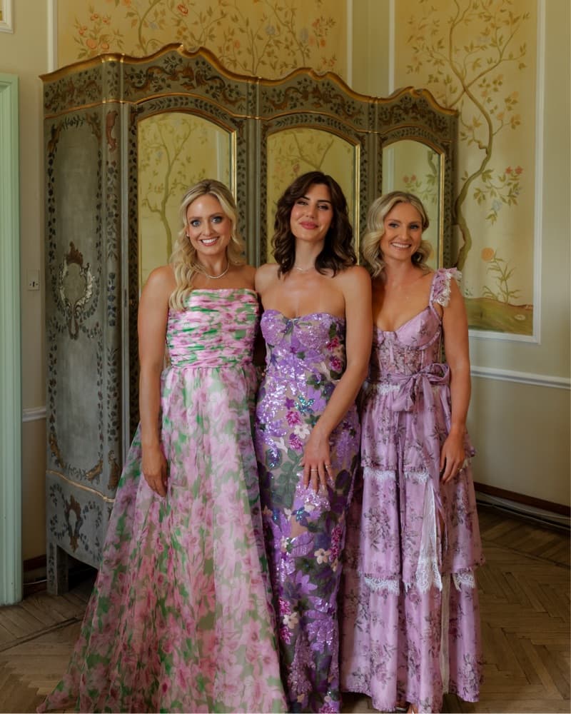 Pink Strapless Chiffon Gown With Ruffle  - Image 5