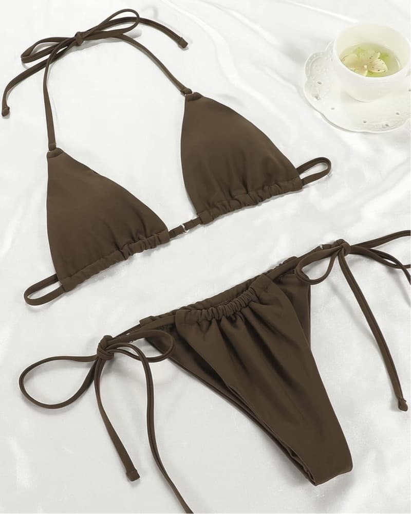 Luxurious Brown Bikini Set - Image 4