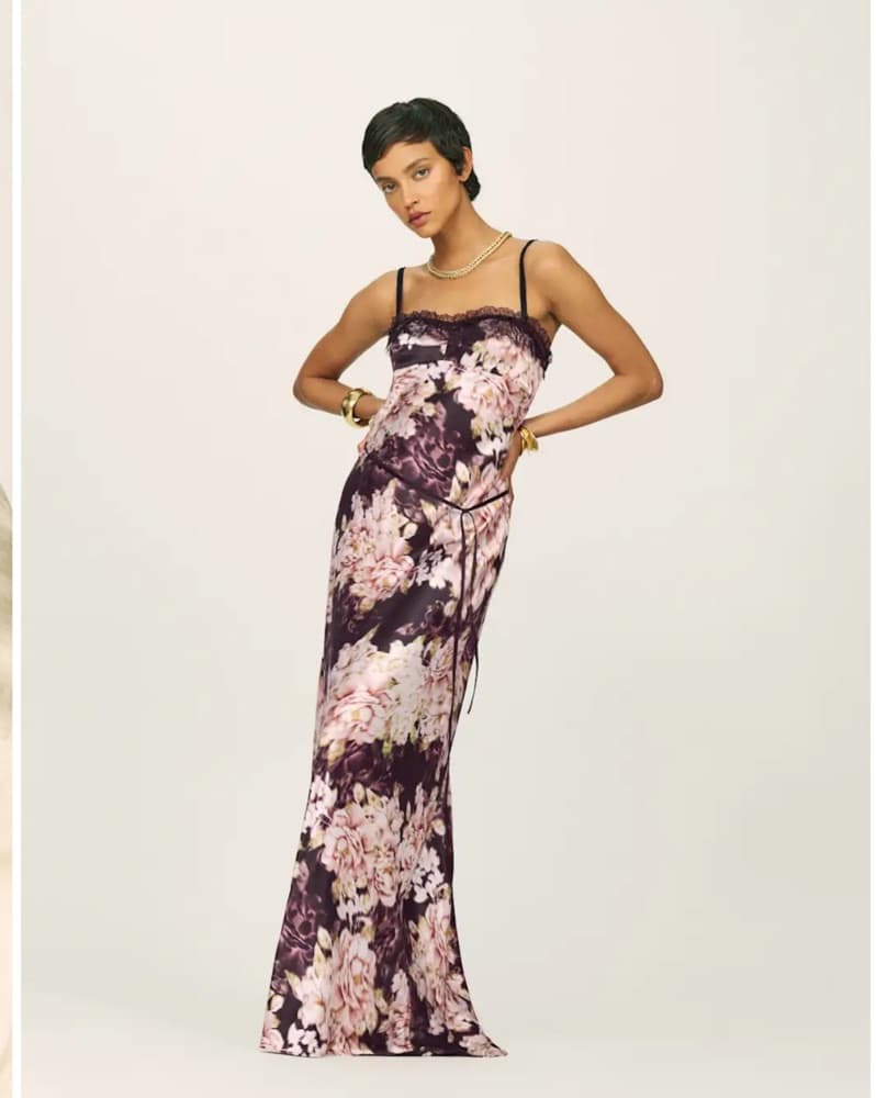 Reformation Silk Floral Evening Gown - Image 1