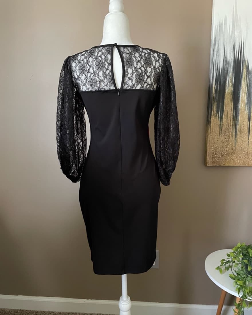 mini dress in red & Black  - Image 2