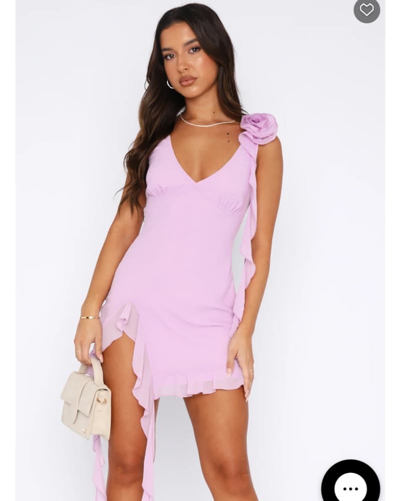 white Fox Lilac Mini Dress  - Image 1