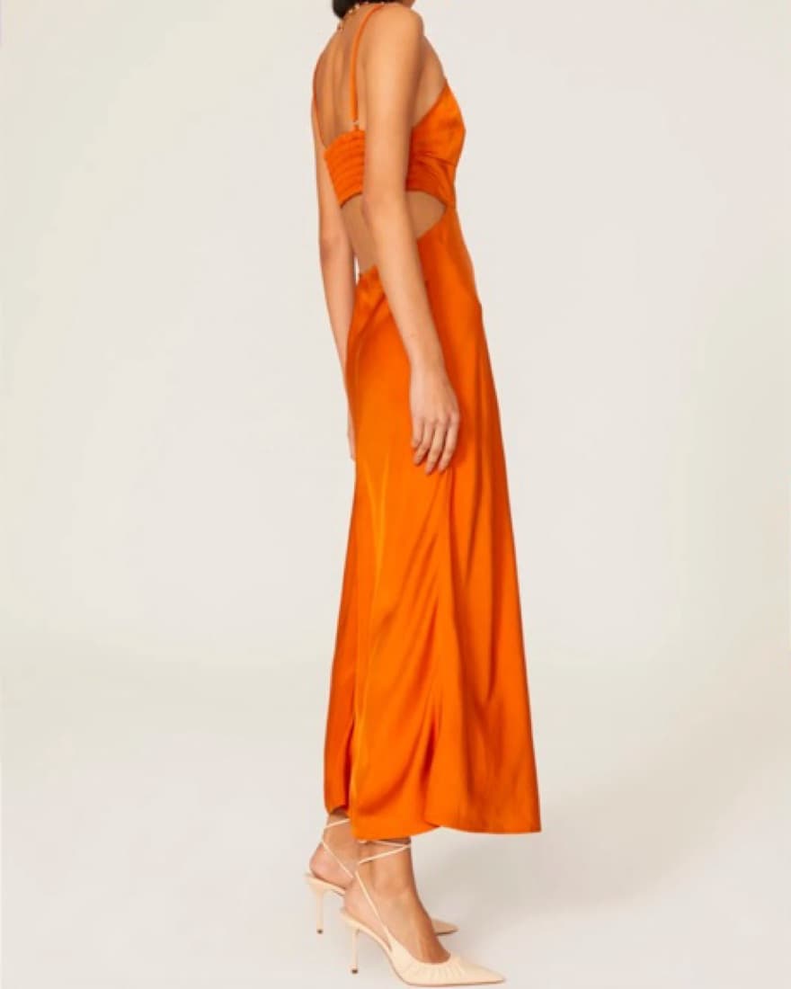Orange ALC Midi Dress - Image 2