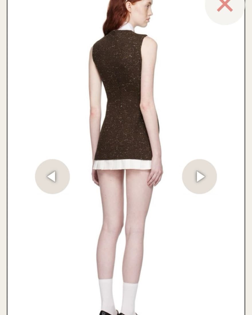 Shushu/tong Brown Tweed Bow Mini Dress - Image 2