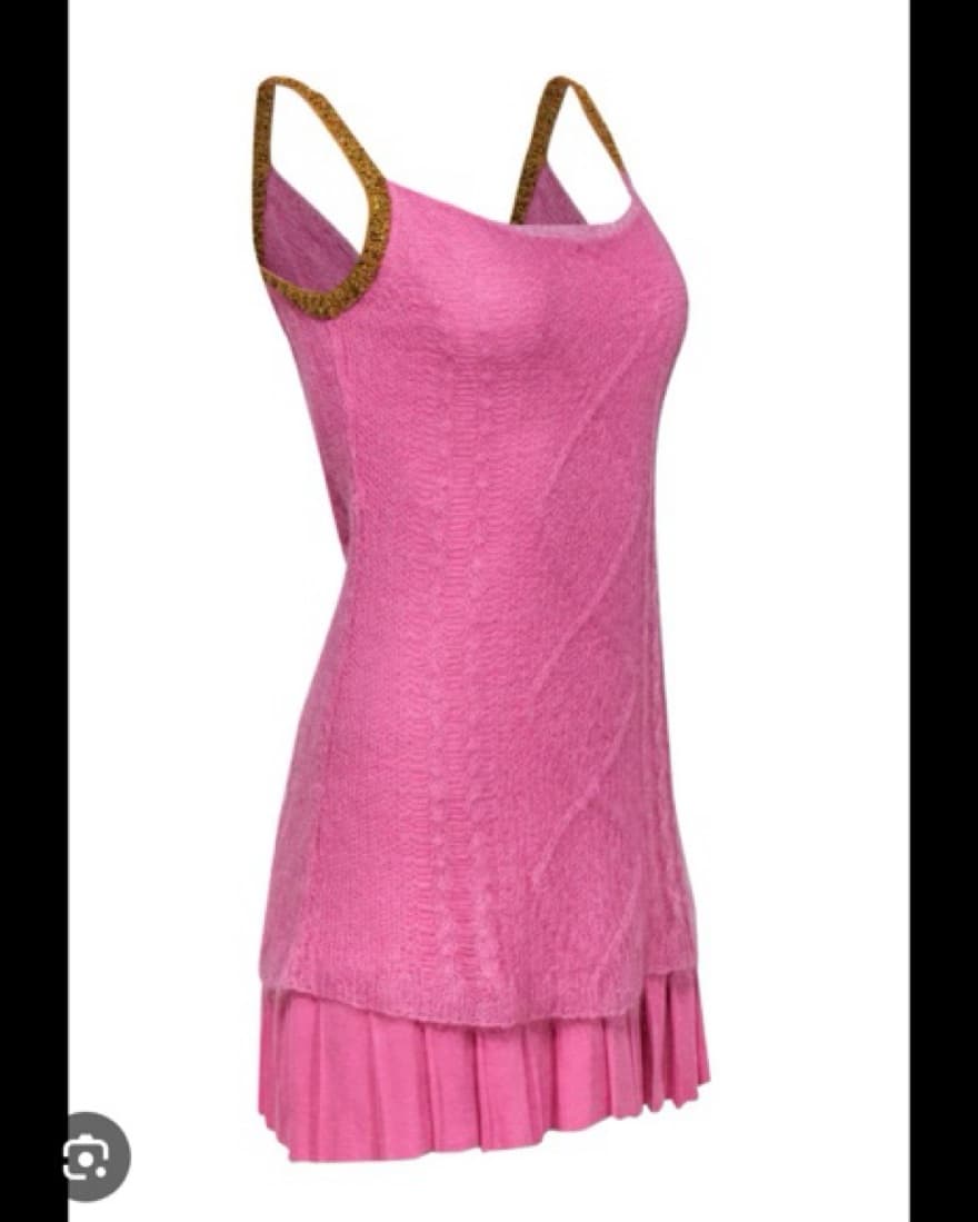 Vintage - Pink Fuzzy Knit Slip - Image 1