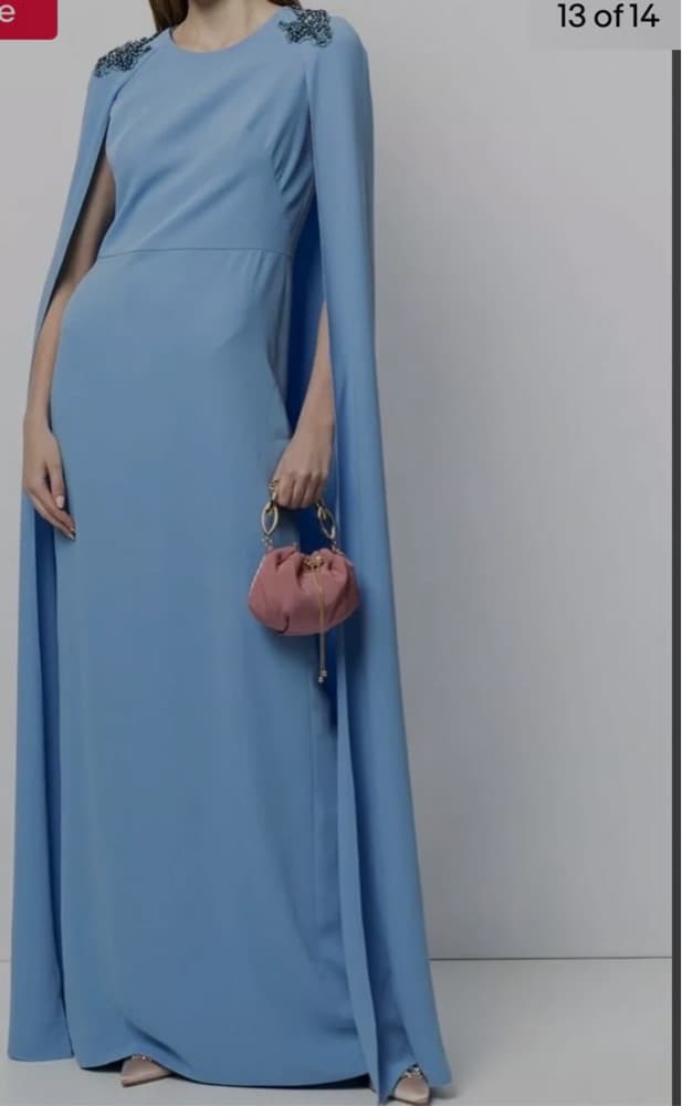 Marchesa Notte Embroidered Cape Dress - Image 2