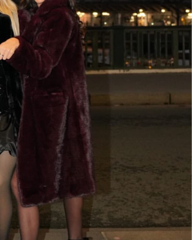 Burgandy Fur Jacket  - Image 6