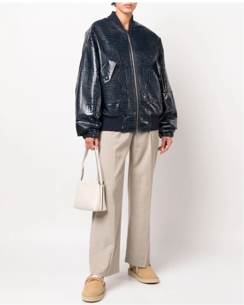 The Frankie Shop Hane Croc Effect Jacket - Image 2