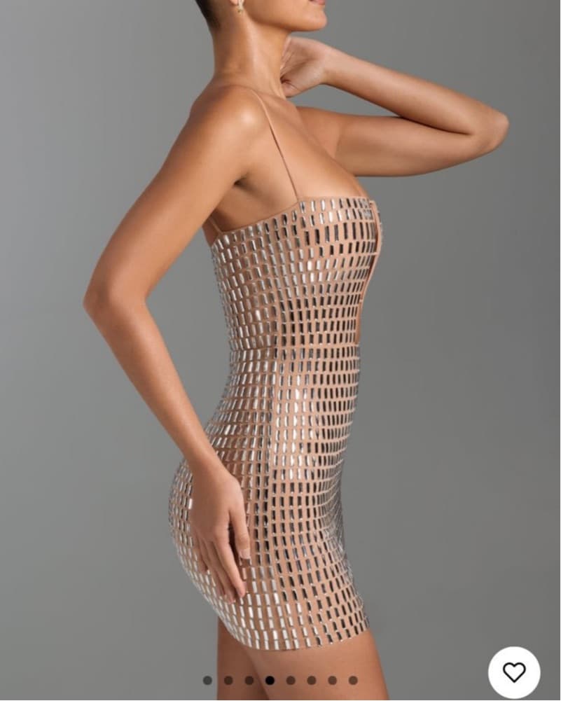 Shimmering Mesh Bodycon Dress - Image 3