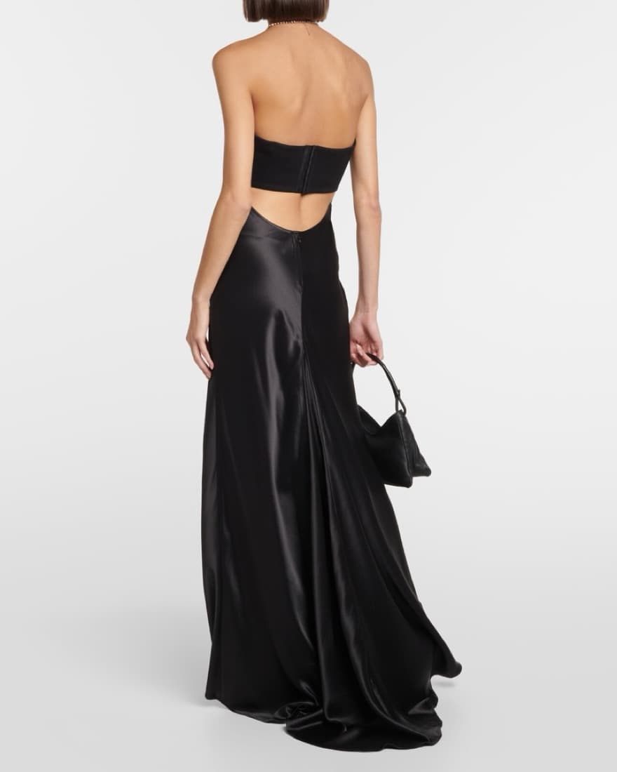 Staud Black Satin Gown - Image 2