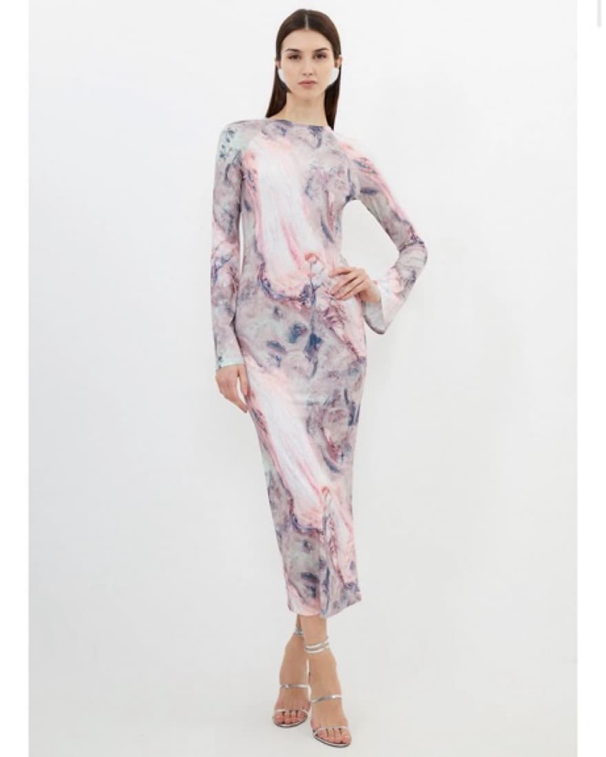 Karen Millen Marble Print Maxi Dress - Image 1