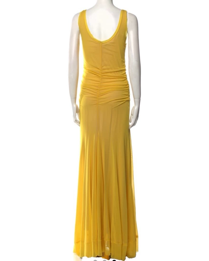 Yellow Ruched Fuzzi Dress - Image 3