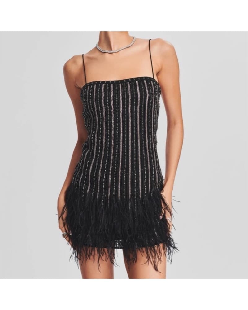 Retrofete Black Sequin Dress  - Image 1