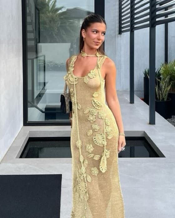 Cult Gaia Pemma Dress |  Cult Gaia Gold Dress,Sunset Outfits, Sunset Theme, Sexy Dress - Image 3