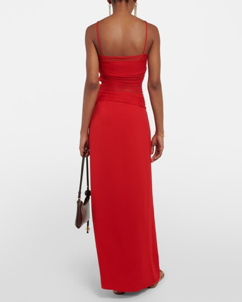 Christopher Esber Red Sheer Maxi Dress - Image 4