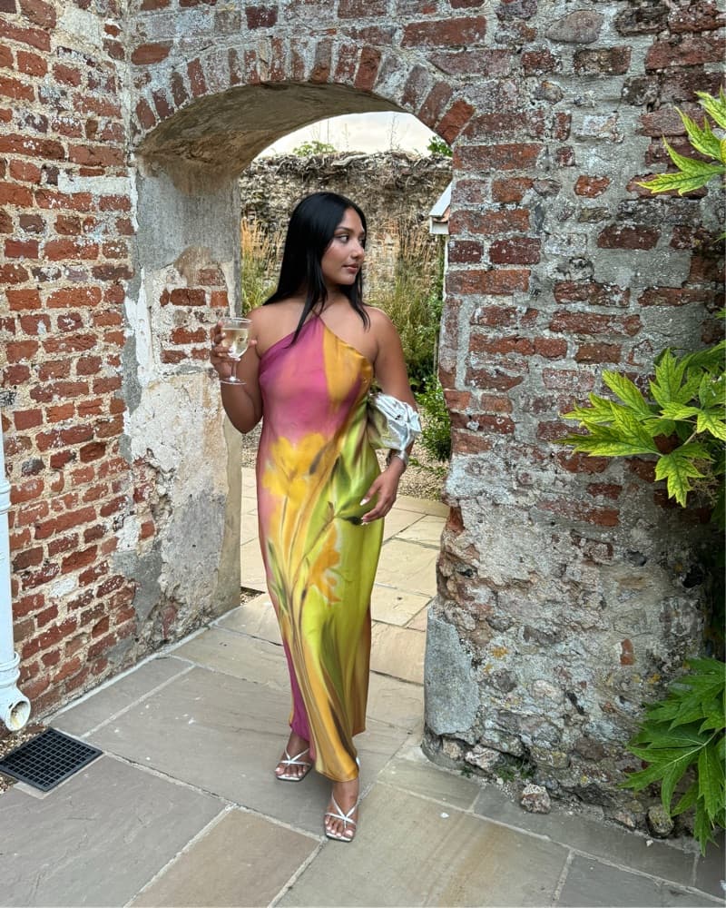 Elegant Multi Colored Halter Maxidress - Image 1