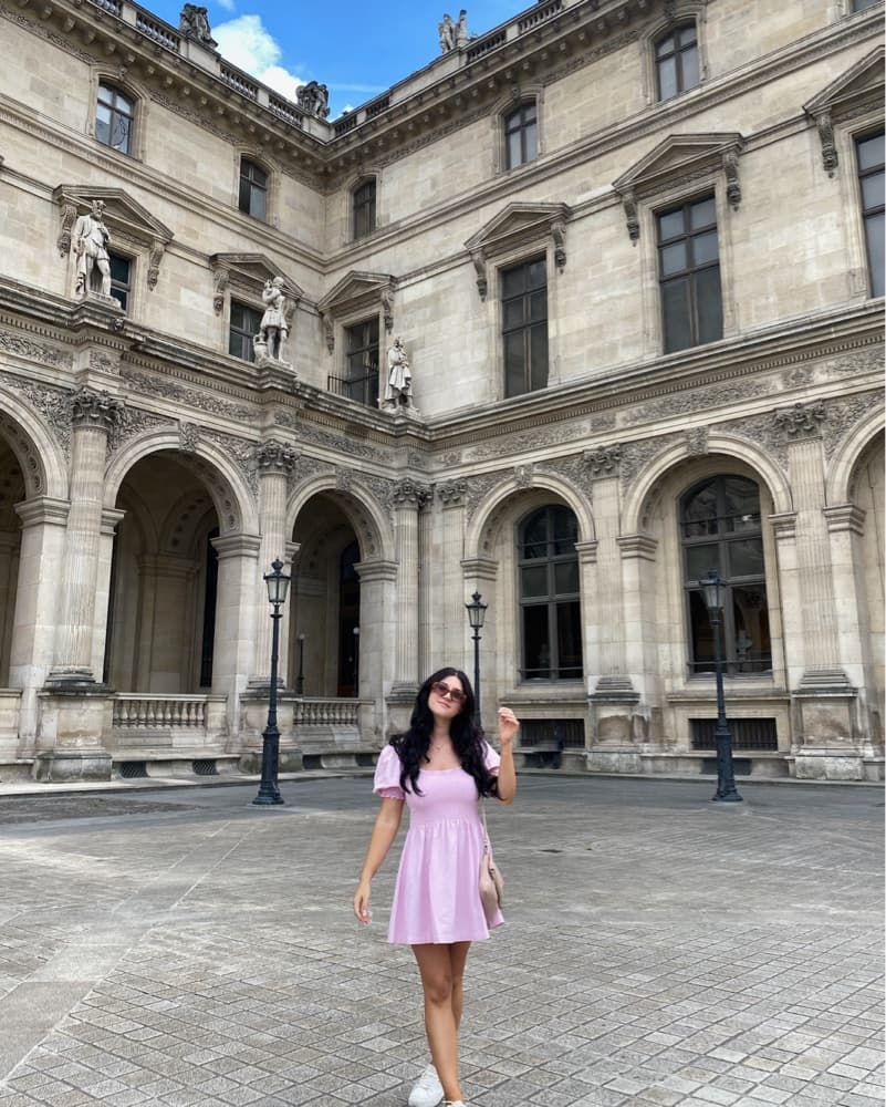 Charming Pink Puff Sleeve Dress - Image 2
