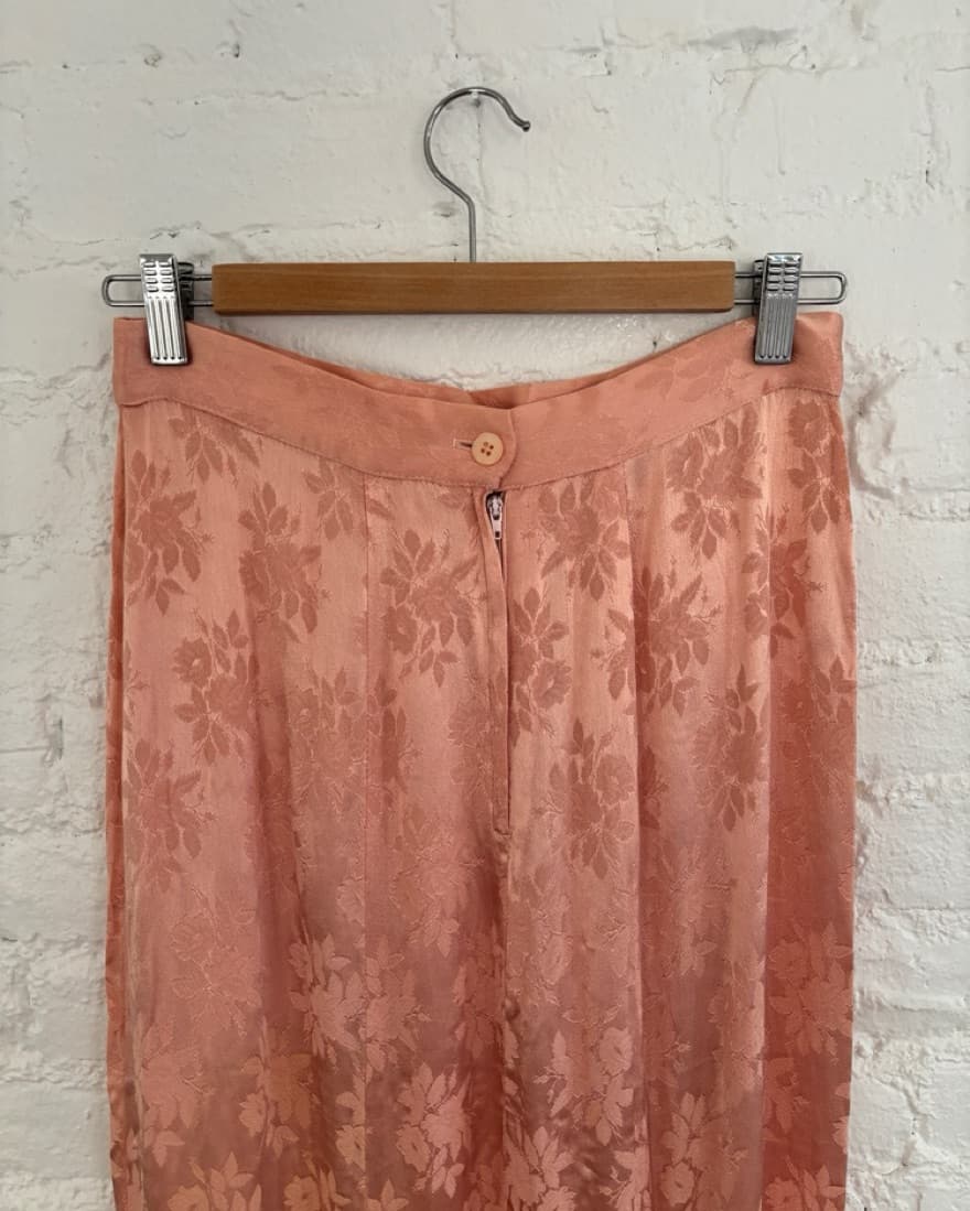vintage silk peach jacquard maxi skirt - Image 3