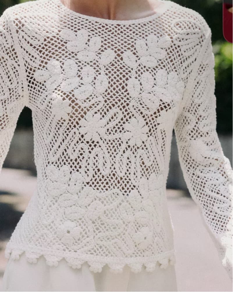 White Knit Zara Top - Image 2