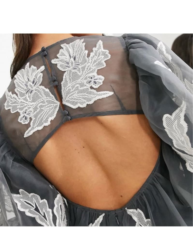 Appliqué Embroidered Smock Dress - Image 3