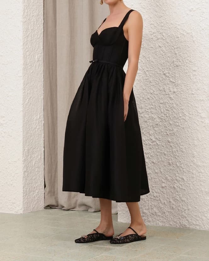 Zimmermann black Midi Belted Dress - Image 2