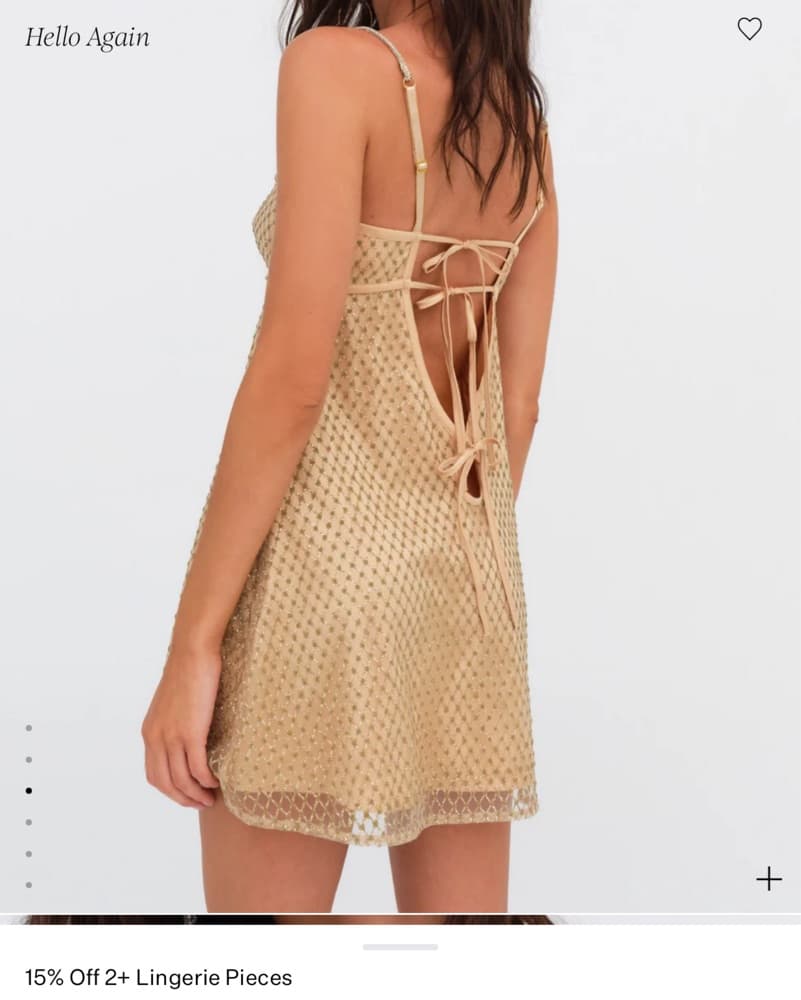 For Love And Lemons Gold Slip Dress - Image 2