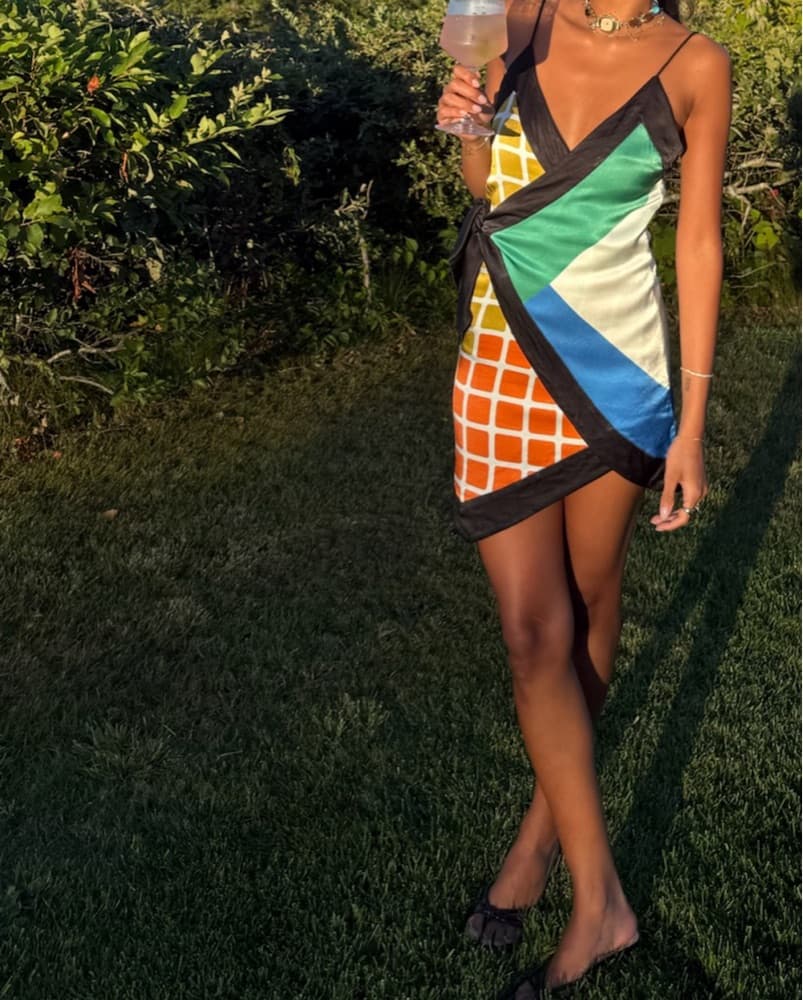 Vibrant Color Block Mini Dress - Image 1