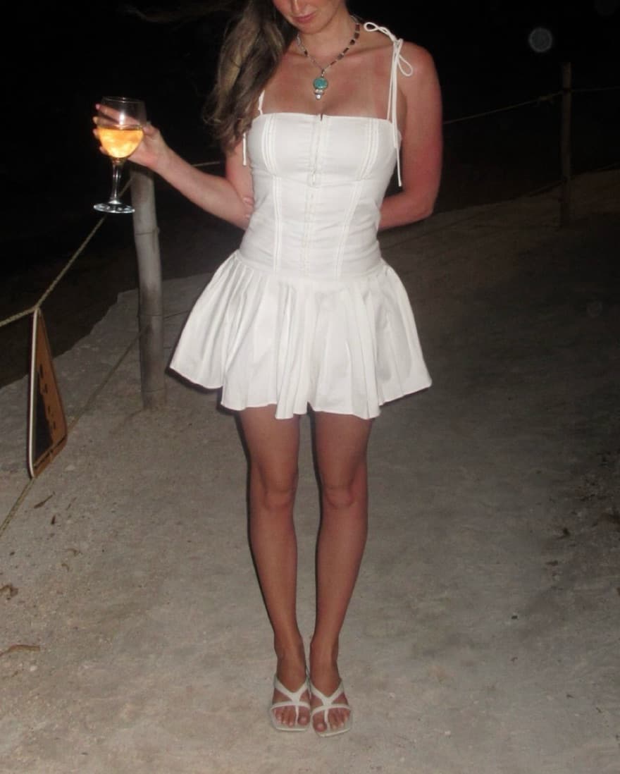 Pleated Corset Mini Dress - Image 4