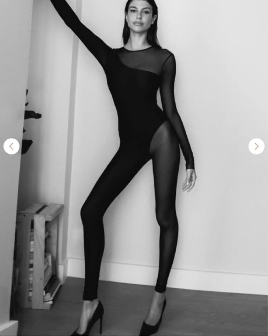 Mesh Asymmetrical Jumpsuit - Image 4