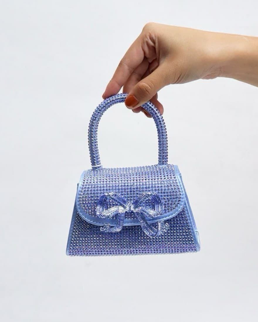 Self-Portrait Rhinestone Micro Bow Bag - Image 1