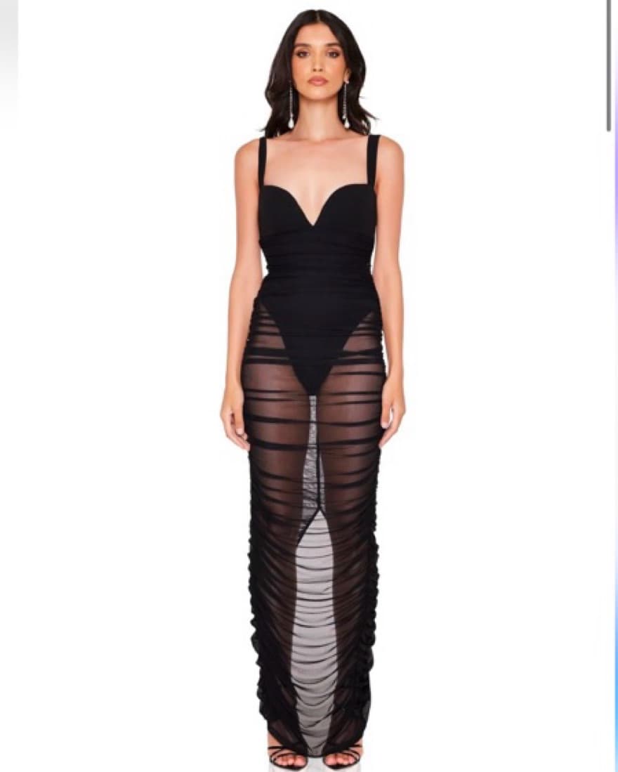 Black Nookie Sheer Dress - Image 1