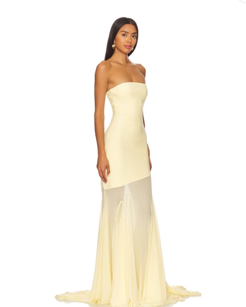 Dahlia Gown in Butter Yellow Deme - Image 2