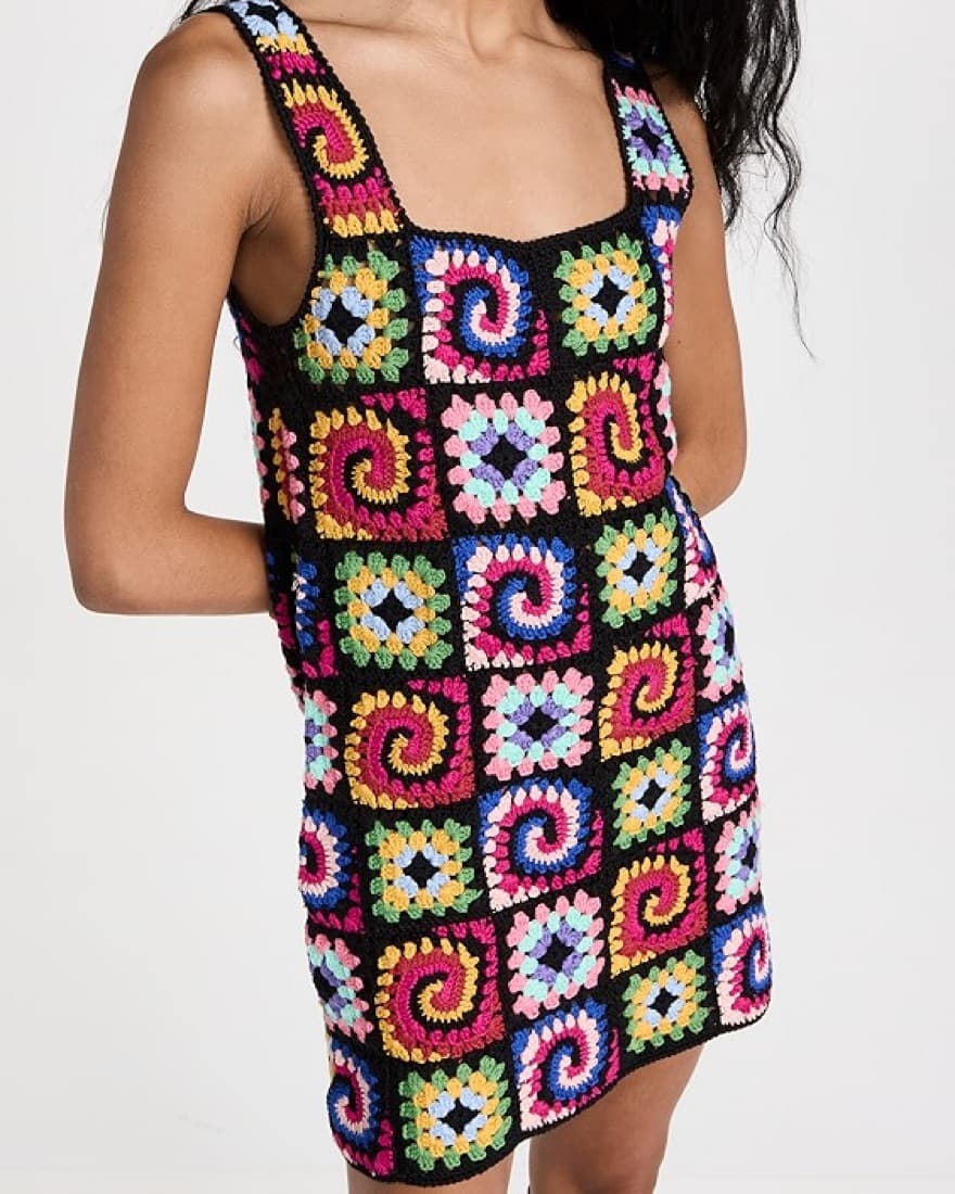 STAUD Cotton Crochet Dress - Image 1