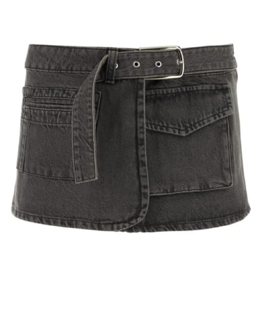 Gimaguas Grey Denim Belted Skirt - Image 3