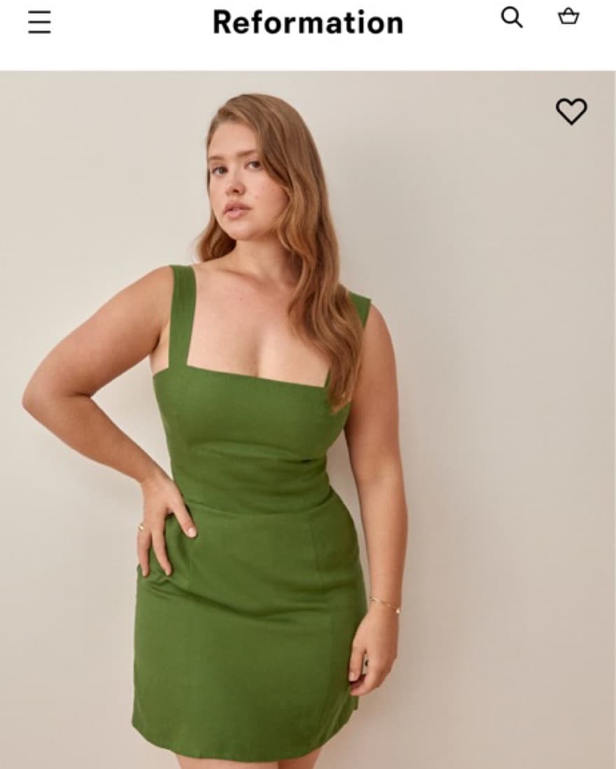 Reformation Bridgette Linen Moss Dress  - Image 2