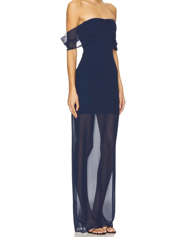 Amanda Uprichard Darien Navy Maxi Dress - Image 2