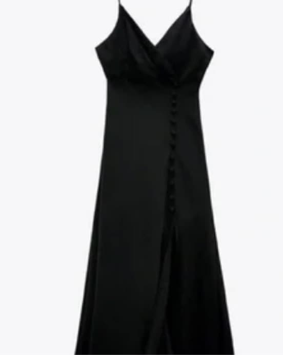 Zara Elegant Satin Wrap Midi Dress - Image 4