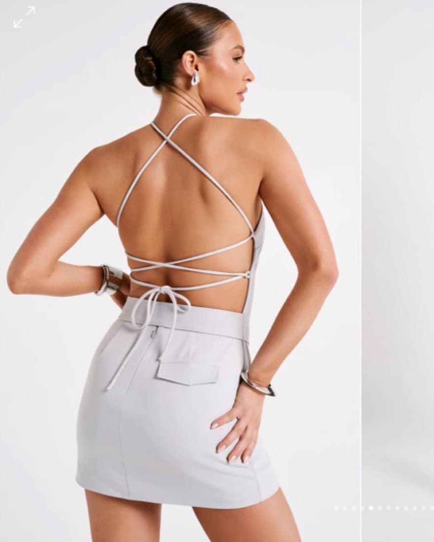 Suiting Mini Dress- Ice Grey  - Image 4