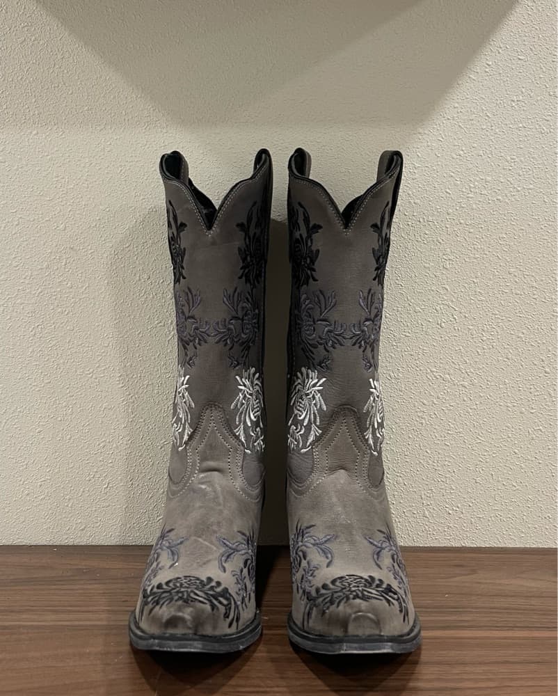 Floral Embroidered Cowboy Boots - Image 3