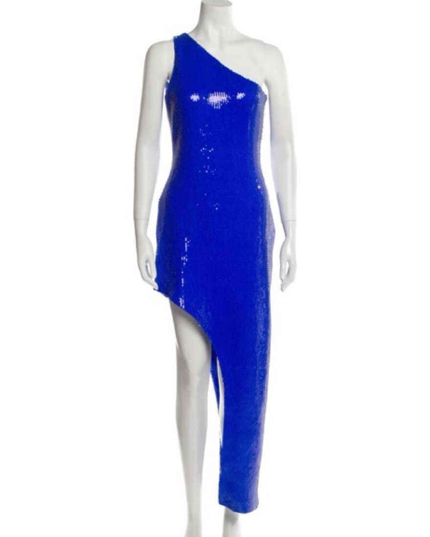 DAVID KOMA BLUE SEQUIN GOWN - Image 3