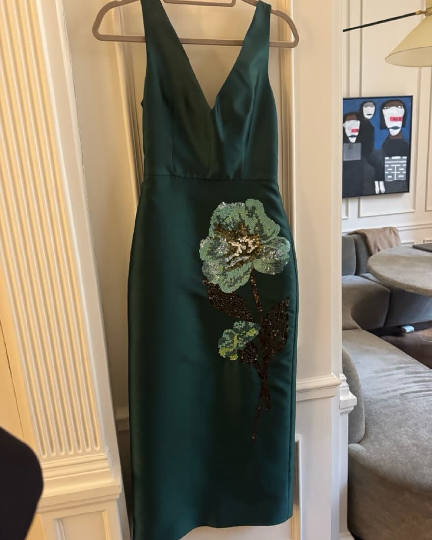 Erdem Embellished Floral Mikado - Image 5