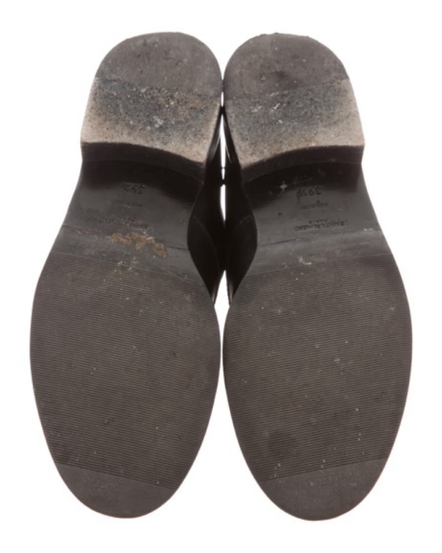 Saint Laurent Leather Lace Up Booties - Image 4