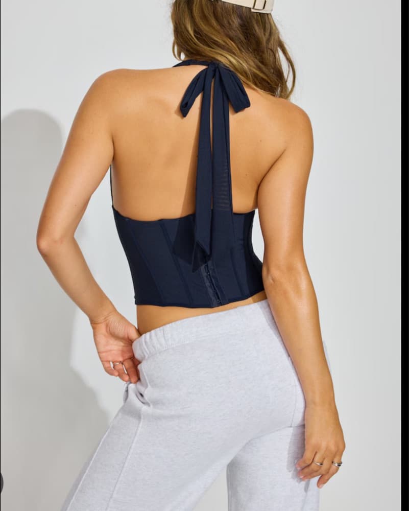 Garage Navy Blue Halter Corset - Image 2