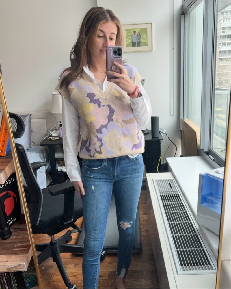Petsl Floral Oversized Sweater Vest - Image 5