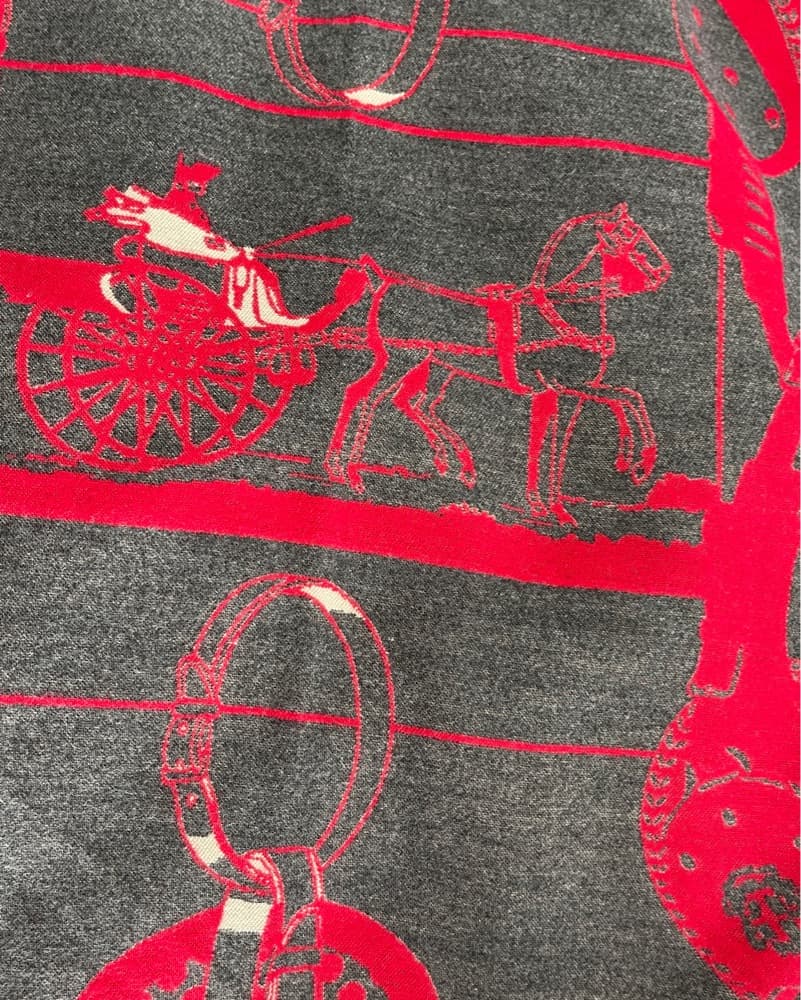 EQUESTRIAN Red Oversized Shawl Wrap - Image 6
