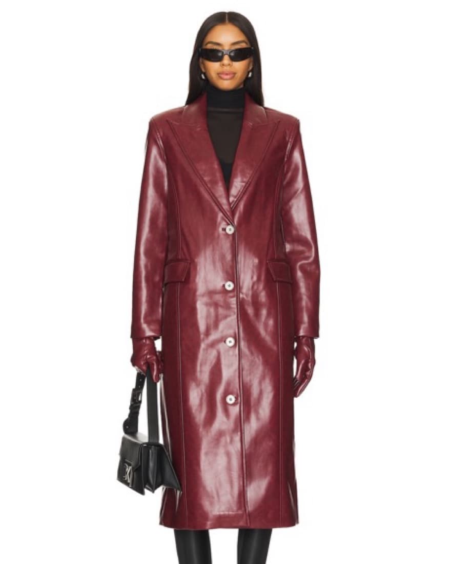 $750 Apparis Burgundy Coat + Pants Set - Image 3