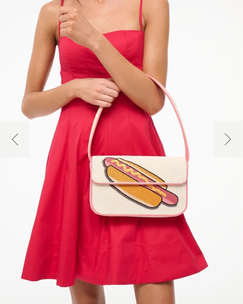 Staud Beaded Tommy Hot Dog Beaded Bag - Image 4
